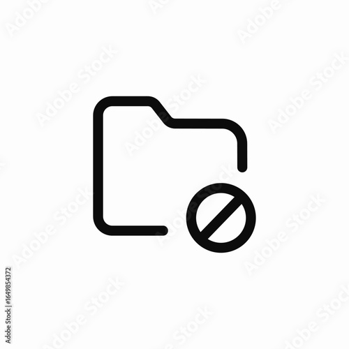 folder ban symbol icon sign vector
