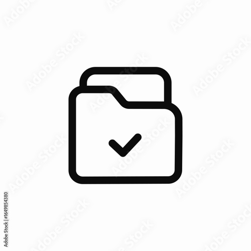 folder checkmark icon sign vector