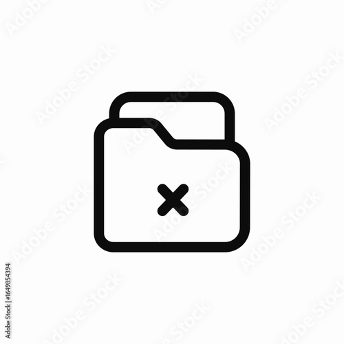 folder delete cross icon sign vector