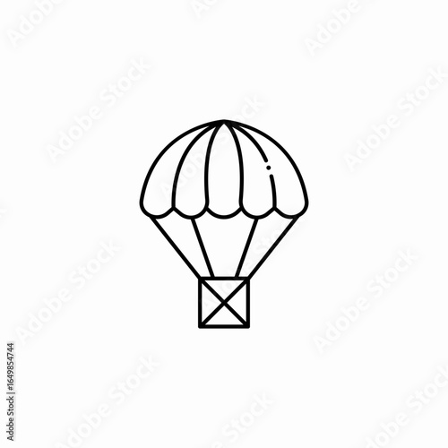 parachute extreme icon sign vector