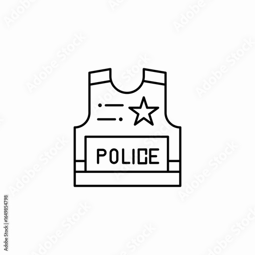 police bulletproof vest icon sign vector