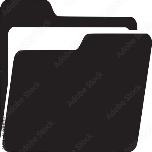 A simple black and white illustration of a folder icon on a plain white background image file