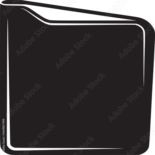 Illustration of a black book with white outline on a white background in a simple minimalist style