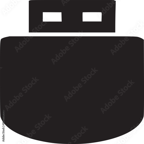 A simple black usb drive on a white background showcasing data storage and technology devices clearly