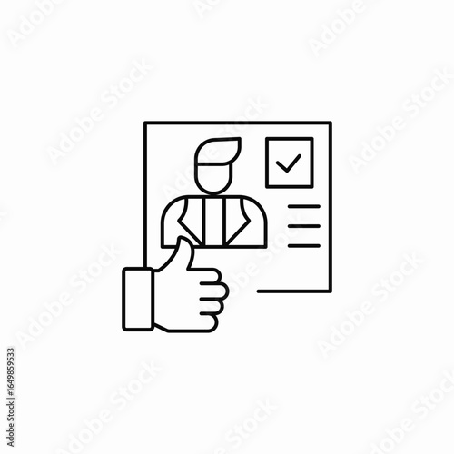 candidate approval icon sign vector