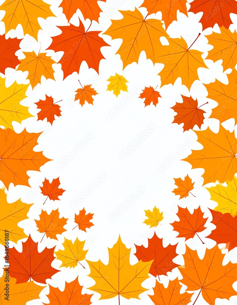 Obraz premium Autumn Leaves Frame on White Background