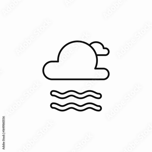 mcloudy waves icon sign vector