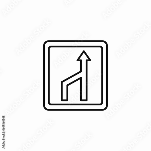 merging lanes icon sign vector