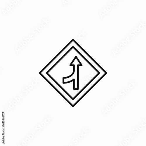 merging traffic icon sign vector