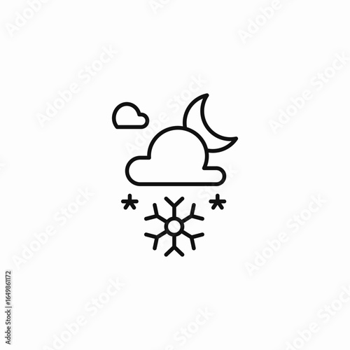 snowy night icon sign vector