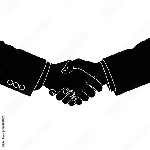 Successful partnership handshake. Deal closing agreement icon