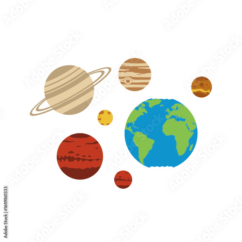 Planets orbiting sun, solar system exploration and discovery
