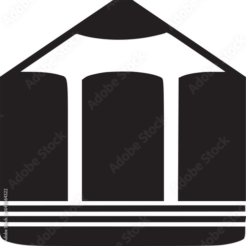 A simple black and white graphic illustration of a pencil on a plain white background view