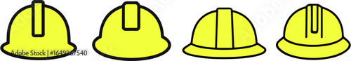 Industrial Safety Helmet Icon Set