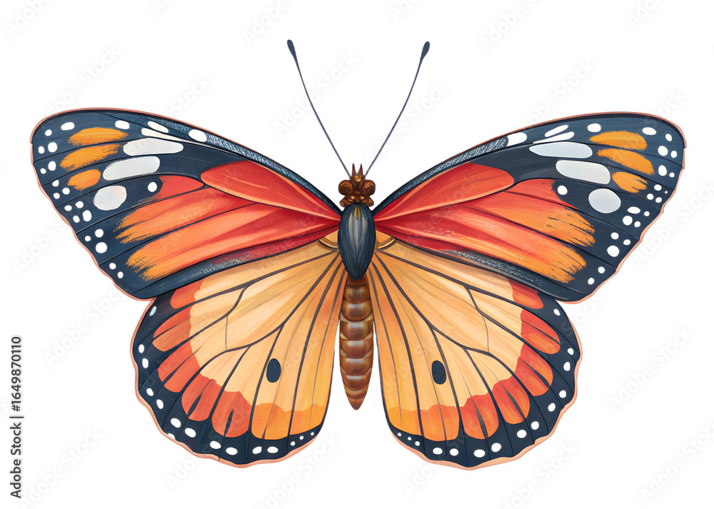Fototapeta premium Butterfly on white background