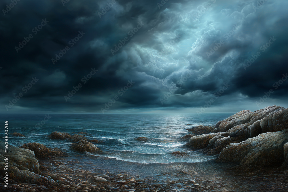Obraz premium storm clouds over the sea