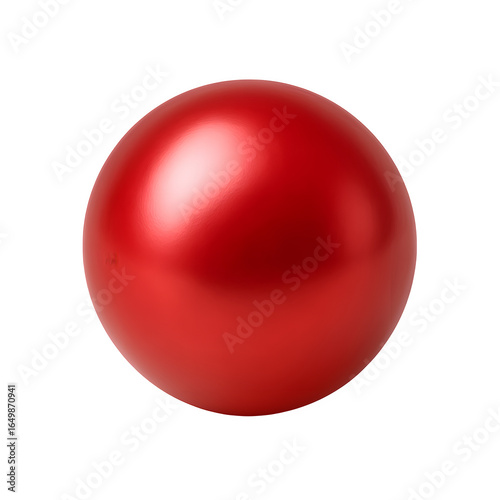 Shiny red sphere isolated on transparent background