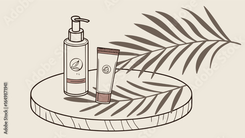 Organic skincare product line featuring lotion and cream with natural ingredients for healthy skin care routine