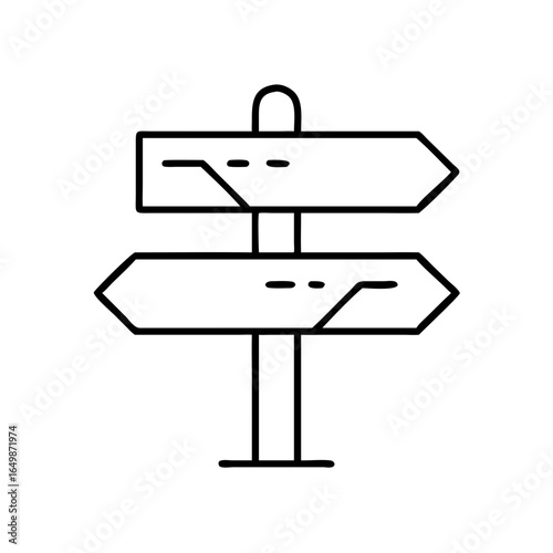 Vector trailhead sign icon indicating directions