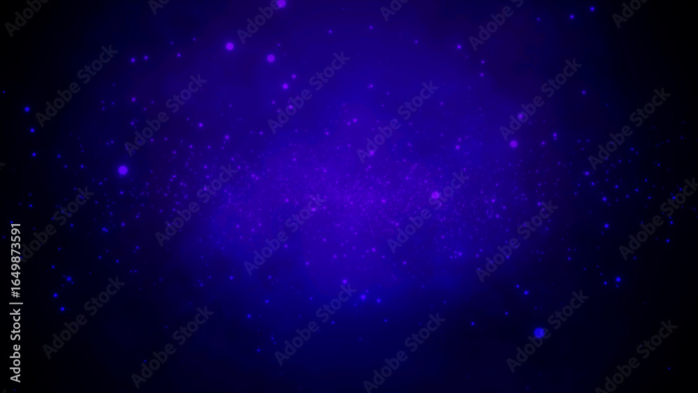 Animation of blue purple particles of light moving to centre from left and right, on black Animation of blue purple particles of light moving to centre from left and right, on black