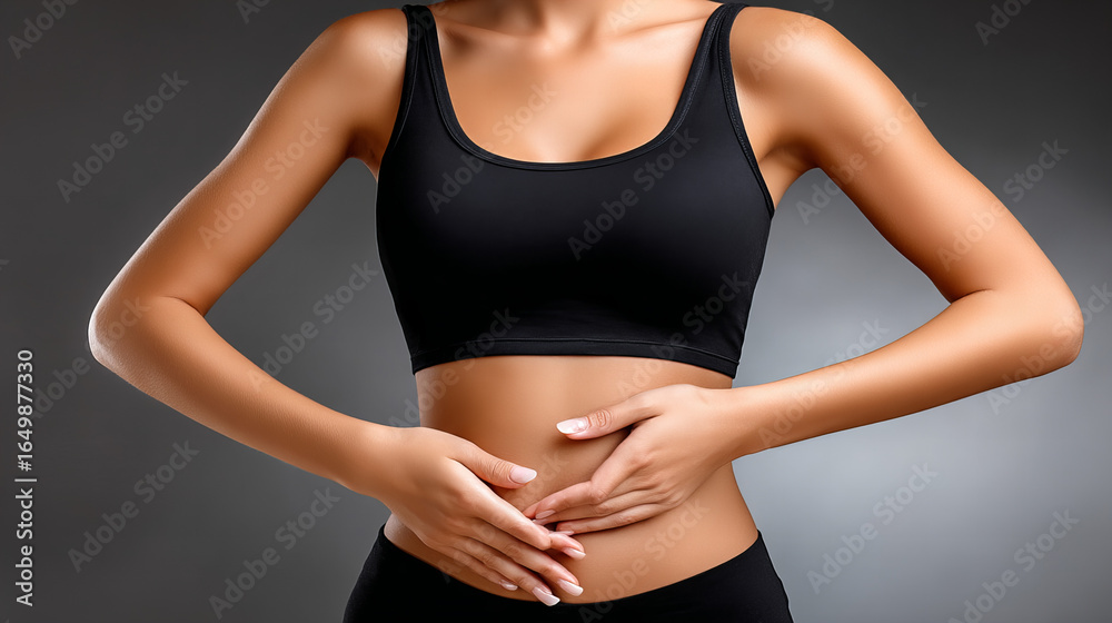 Fototapeta premium Woman performing abdominal exercises in a fitness studio during a workout session for core strength and stability