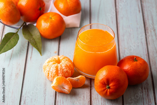 Delicious tangerine juice a...