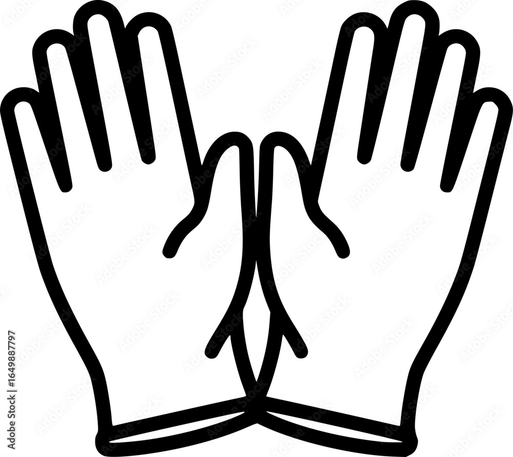 Obraz premium Medical gloves latex outline vector 