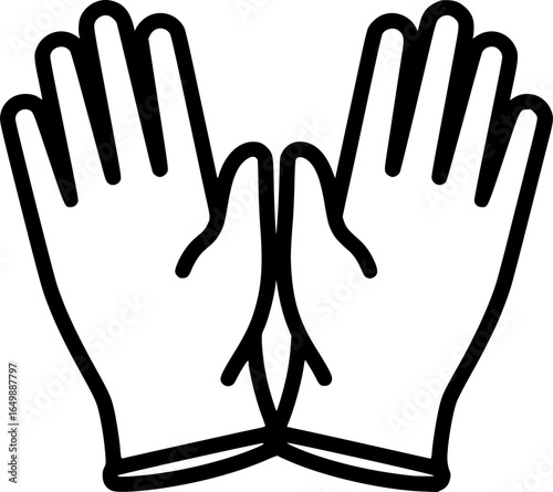 Medical gloves latex outline vector
