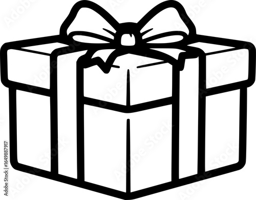 Gift present holiday outline vector
