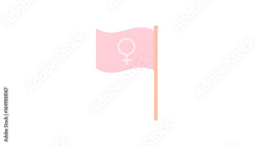 Pink flag with female symbol.