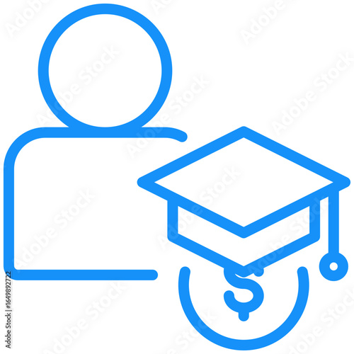 scholarship icon isolated on white background. Vector illustration icon knowledge and learning and other business