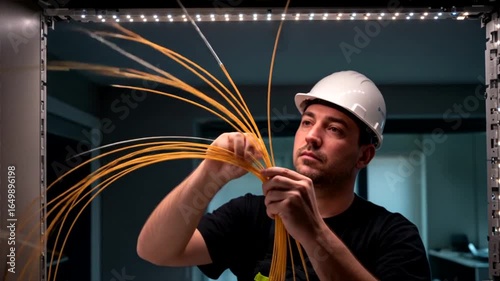 Fiber Optic Technician at Work
