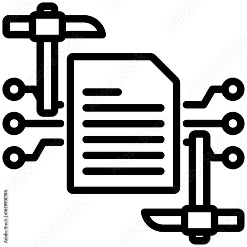 text mining icon isolated on white background. vector illustration icon for data Science technology and other business