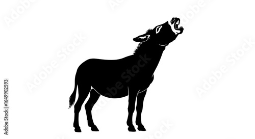 braying donkey silhouette transparent vector for minimalist designs