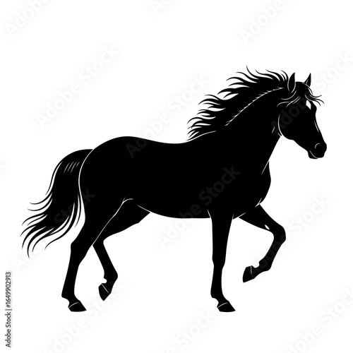 elegant black horse silhouette transparent background for modern designs
