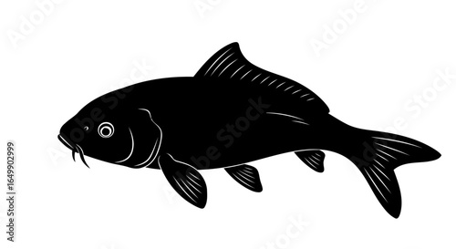 elegant black koi fish silhouette transparent background for design projects