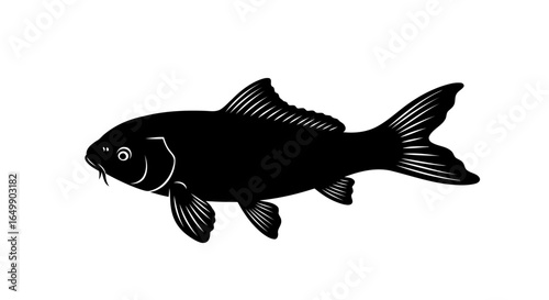 elegant black koi fish silhouette transparent background for minimalist designs