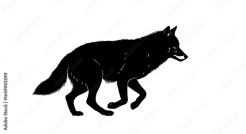 Fototapeta premium elegant black wolf silhouette transparent vector for modern designs