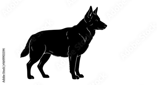elegant german shepherd silhouette transparent background for design projects