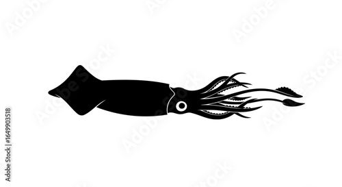 elegant squid silhouette transparent vector graphic for modern designs