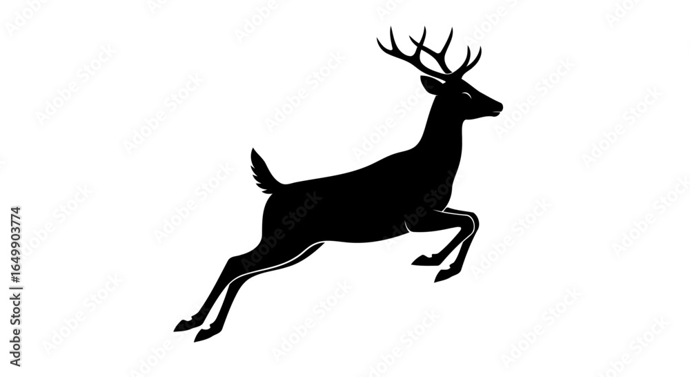 Fototapeta premium leaping deer silhouette elegant transparent vector for modern designs