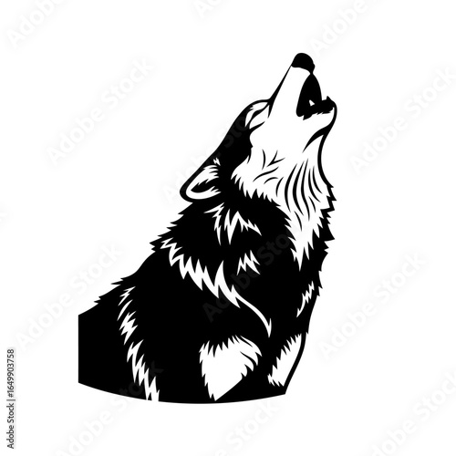 howling wolf transparent vector illustration for design projects