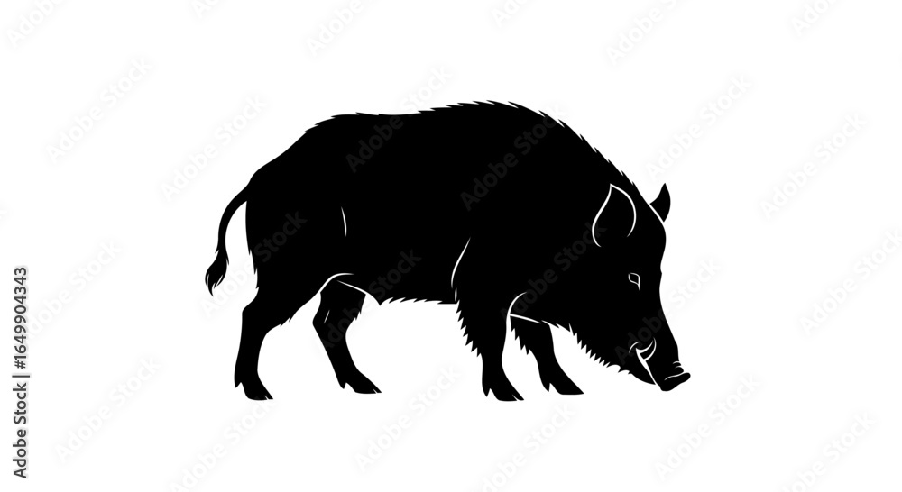 Fototapeta premium wild boar silhouette transparent vector for minimalist designs presentations