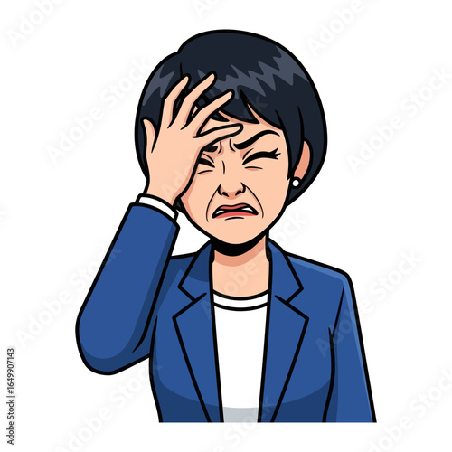 Frustration Expressed: A striking illustration captures a woman's deep anguish, the artwork vividly depicting her emotional state with meticulous detail. 