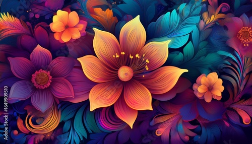 gradient floral background with elegant digital flowers perfect for feria de las flores designs symbolizing medellinrs artistic flower displays and colombian festivity themes