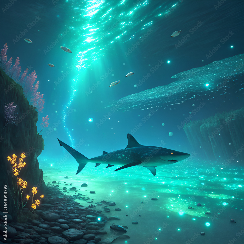 Obraz premium shark in aquarium