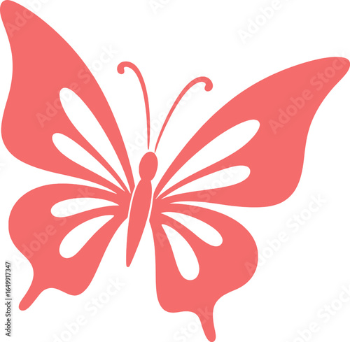 Butterfly Silhouette Illustration – Minimalist Black Wings with Transparent Background