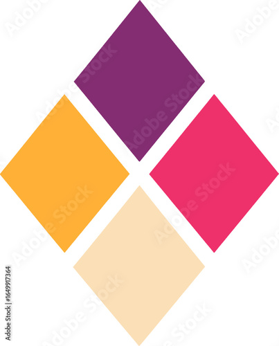 Geometric Diamond Silhouette – Minimalist Black Shape Icon with Transparent Background