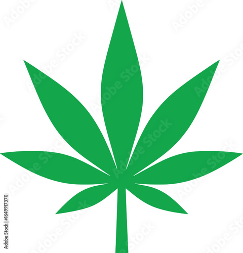 Cannabis Leaf Silhouette – Minimalist Botanical Vector