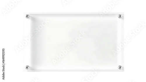 Realistic transparent glass rectangle plate Acrylic texture frame with light reflection and glossy e